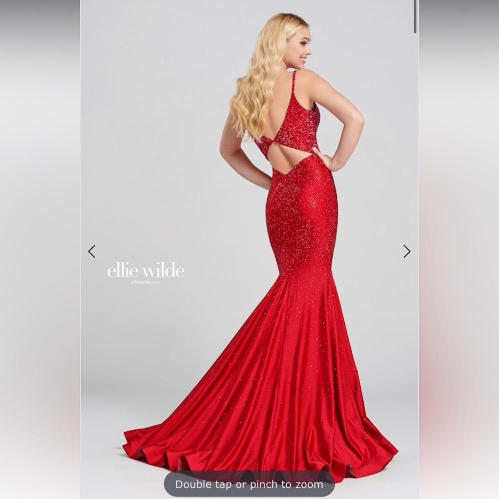 Ellie Wilde 00 Emerald Green Prom Dress - Picture 7 of 8